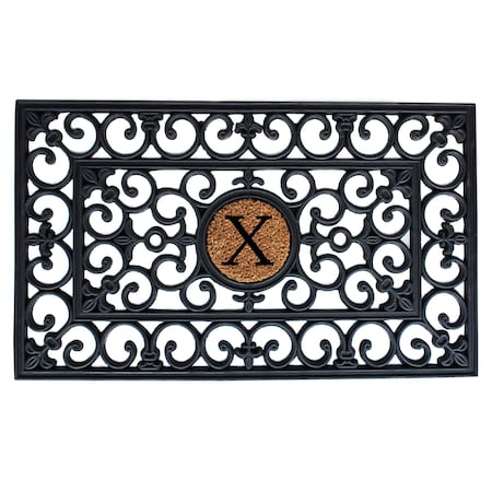 Calloway Mills Monogram Door Mat, Rubber, Black, Natural, 18 in W x 30 in L 150011830X